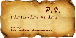 Pálinkás Virág névjegykártya